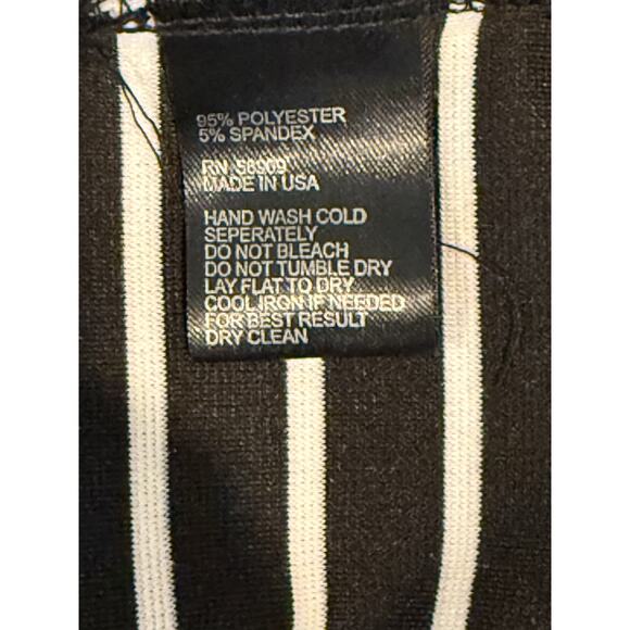 Gianni Bini The Breeze Black White Striped Midi Dress - L - Picture 4 of 6